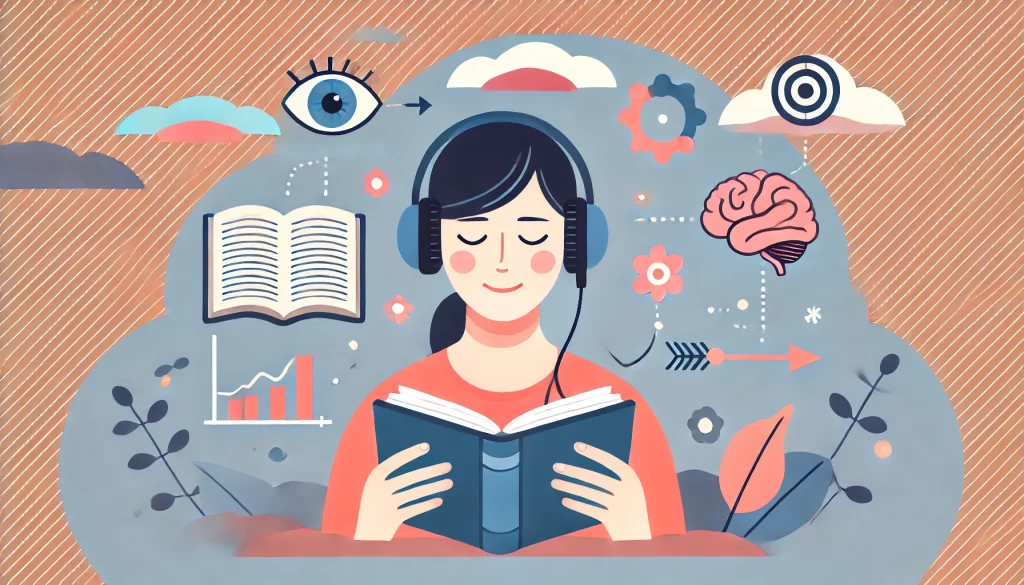 朗読を聞きながら同時に読む場合どんな効果があるのか？