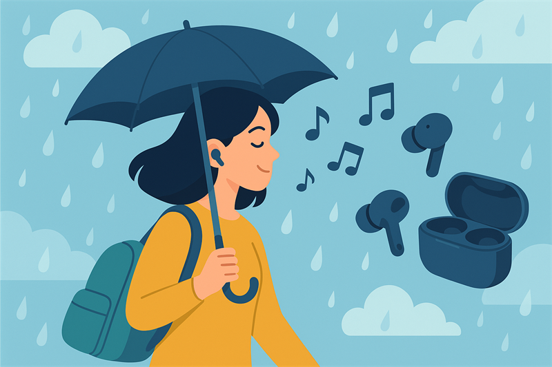 雨の日の通勤・通学でも快適に音楽を楽しむために