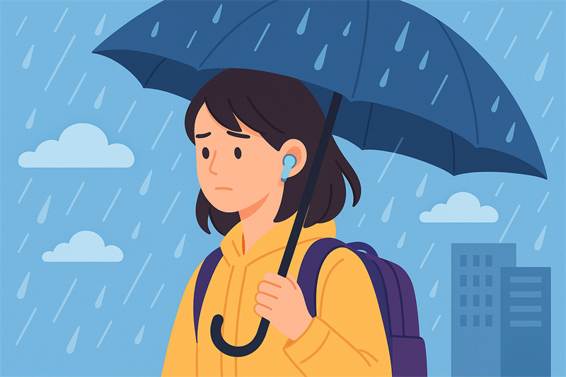 梅雨の通勤通学でイヤホンが壊れる？