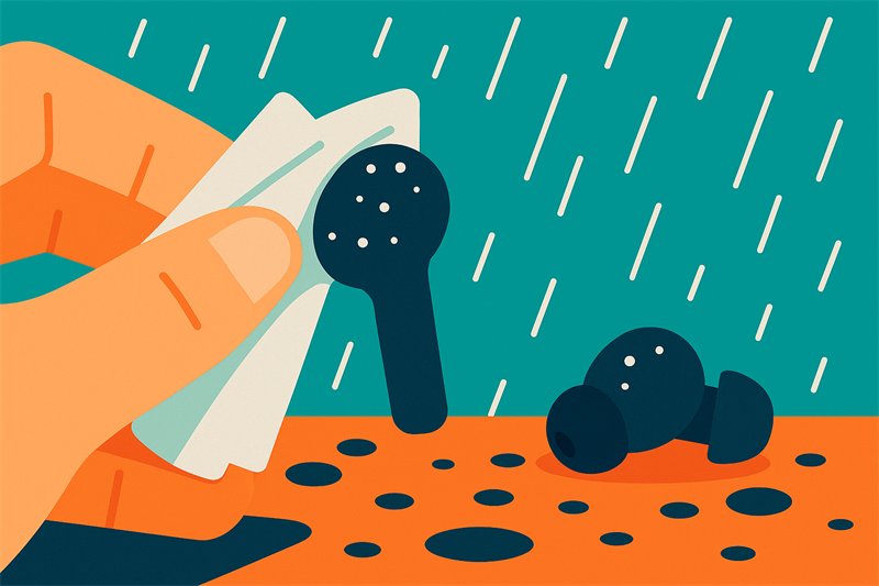 濡れたイヤホンのお手入れ方法